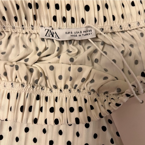 Zara Polkadot Mini Skirt - Black & White Polkadot - Small - NWT - Picture 4 of 7